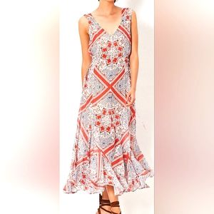 Tularosa " Caroline" maxi side lace bandana print Dress